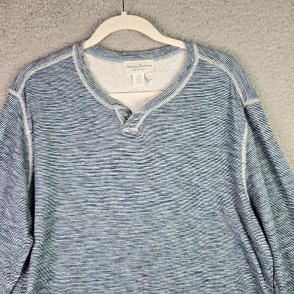 Tommy Bahama Fortuna Flip Abaco Mens Blue Large Reversible Pullover Logo Cotton - Picture 6 of 16